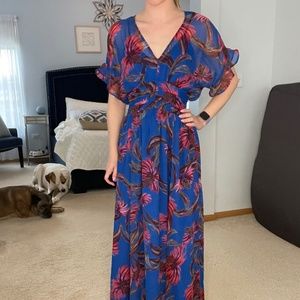 Leith Bright Floral Flowy Maxi Dress (NWT)